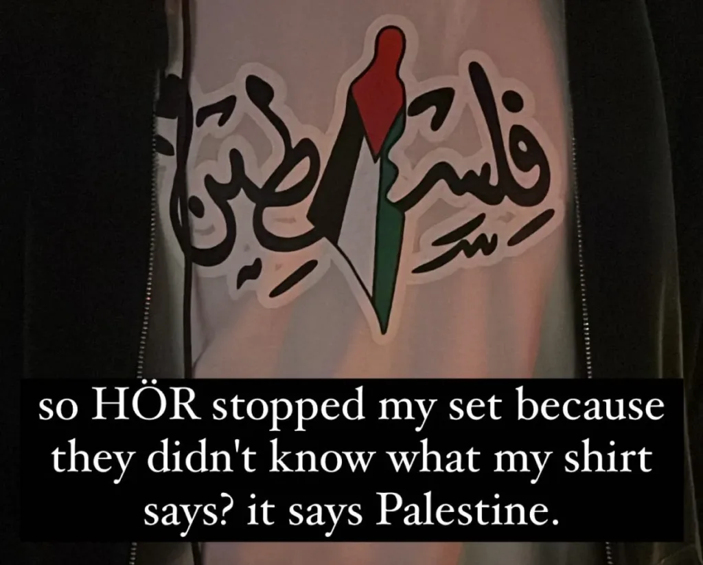 HÖR Berlin Sam Clarke Palestine T Shirt