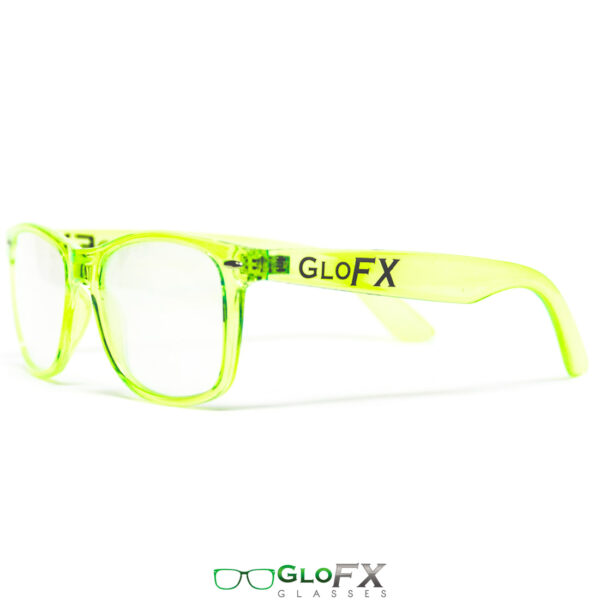 GloFX Diffraction Glasses Transparent GreenGloFX Diffraction Glasses Transparent Green1 Electro Music Maroc