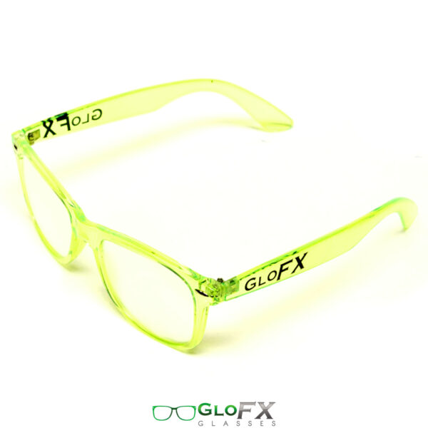 GloFX Diffraction Glasses Transparent GreenGloFX Diffraction Glasses Transparent Green3 Electro Music Maroc